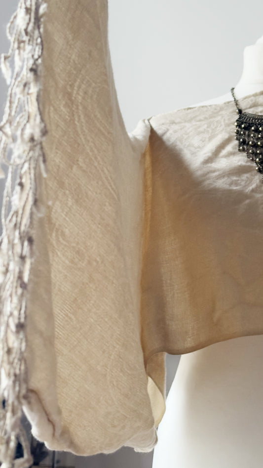 Ivory Ethereal Pashmina Crop Top