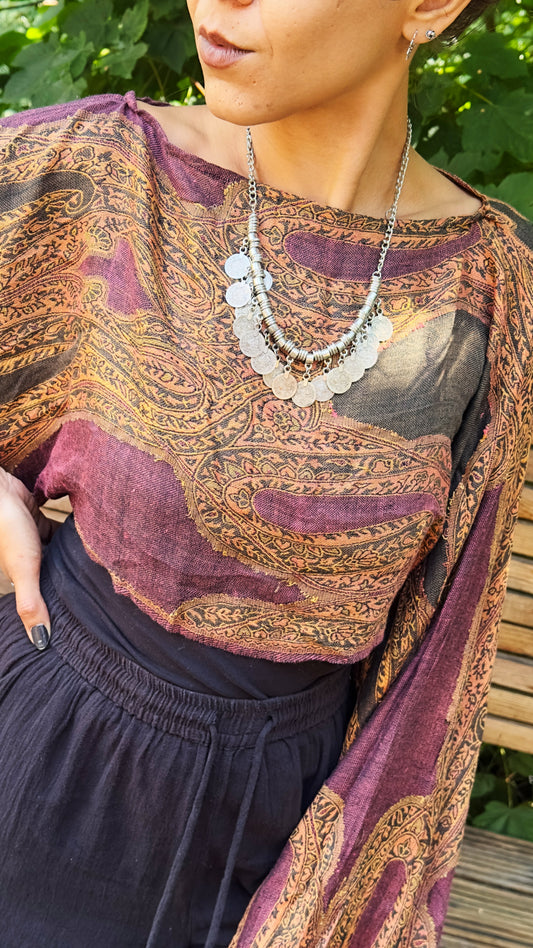 Handmade Boho Pashmina Crop Top